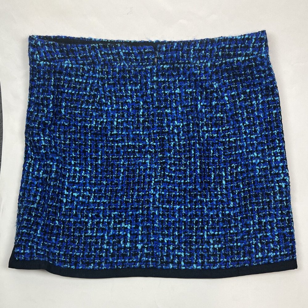 J. Crew Factory Blue Tweed Wool Blend Skirt Women's Size 10